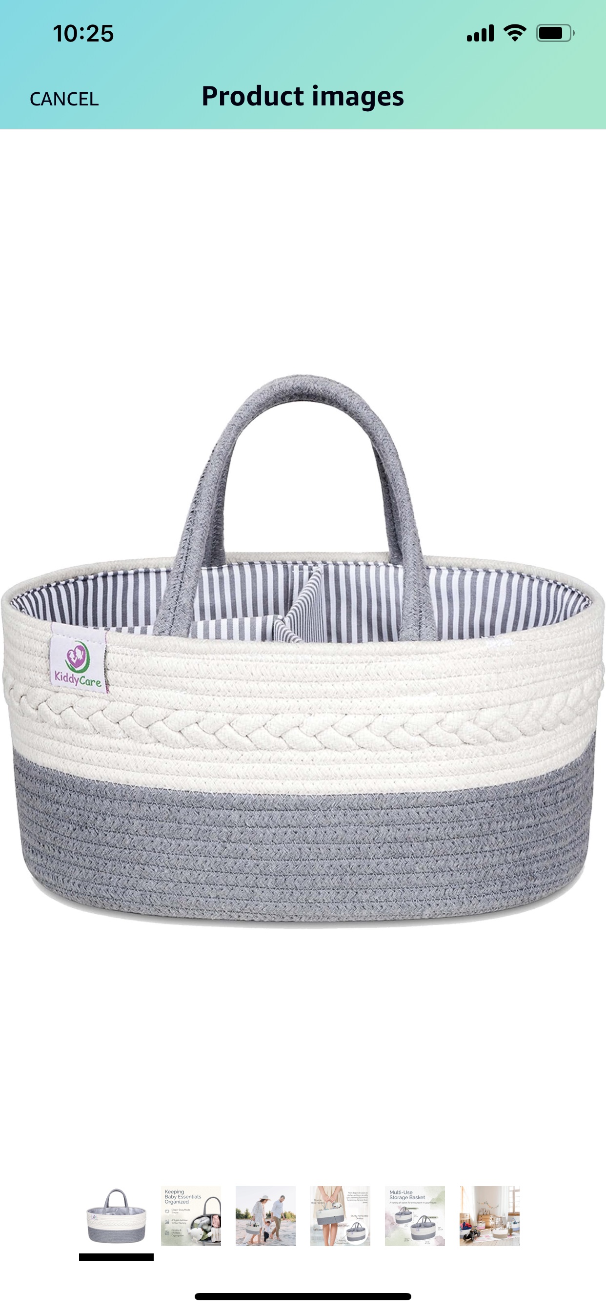 Baby Diaper Caddy Organizer Grey Regular Size thumbnail