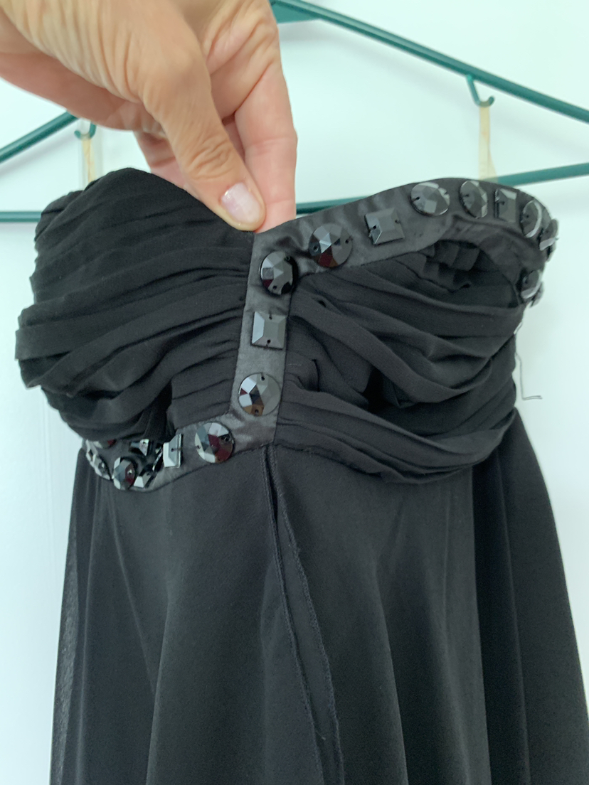 Black strapless evening dress - photo 3