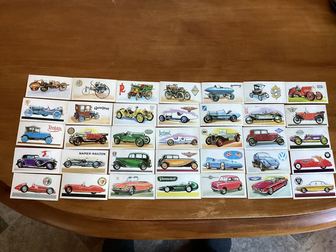 35. 1950’s BOND TEA HISTORY OF THE MOTOR CAR Trading Cards