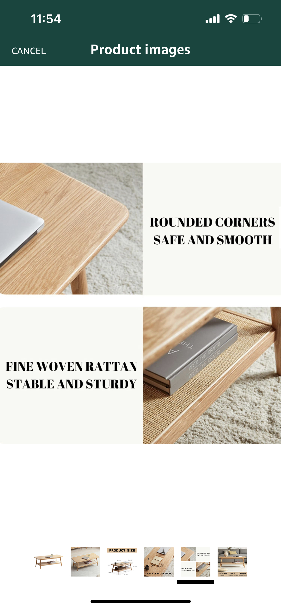 Solid Oak Coffee Table Like New - photo 5