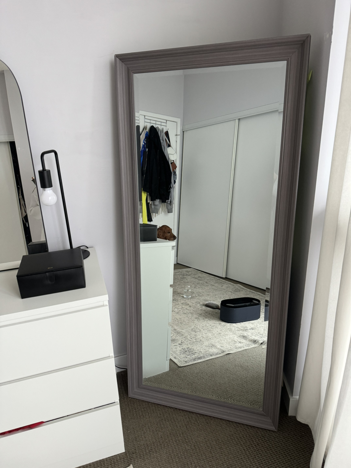 Wood frame full length mirror
