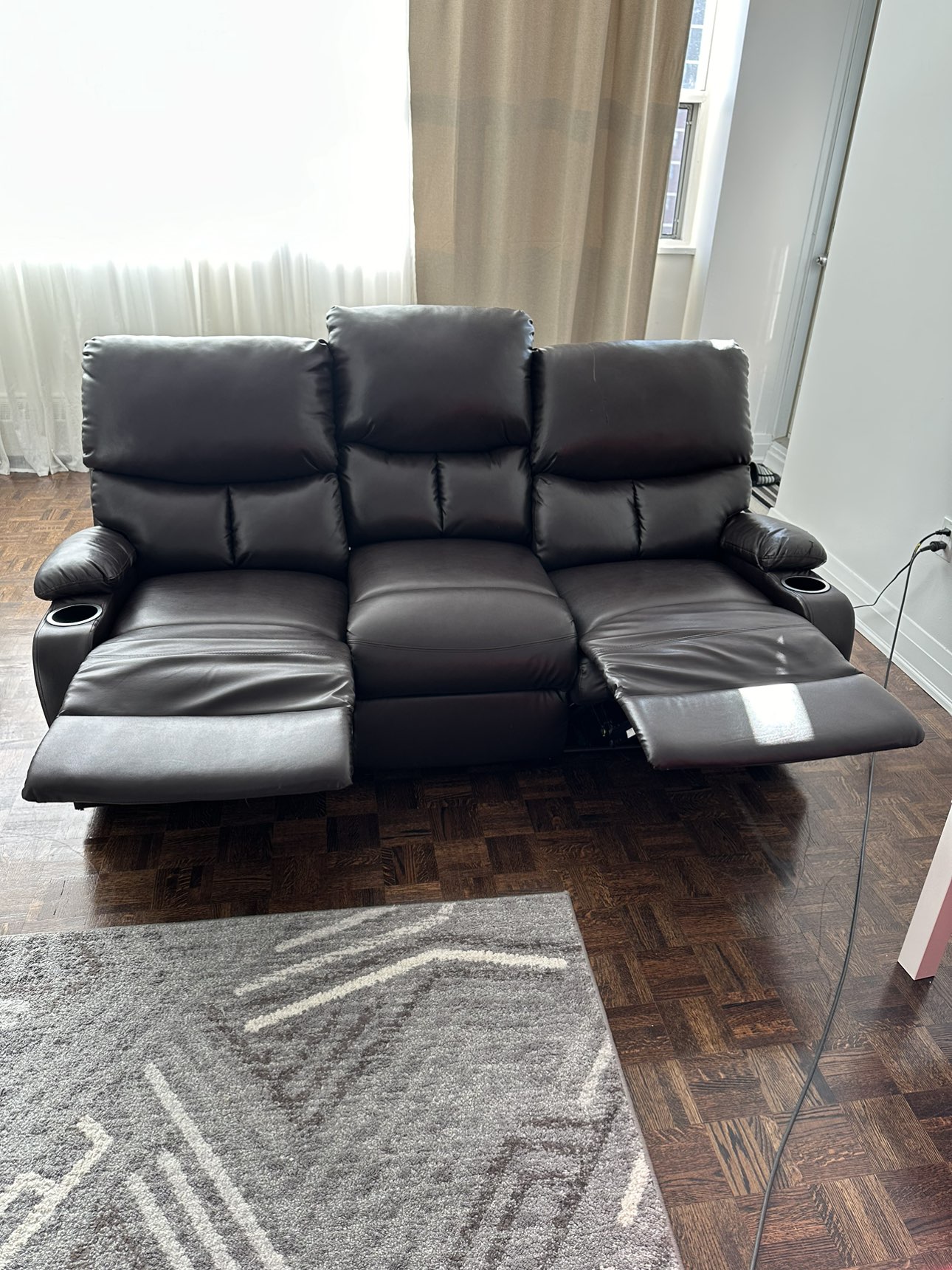Brown lether sofa - photo 2