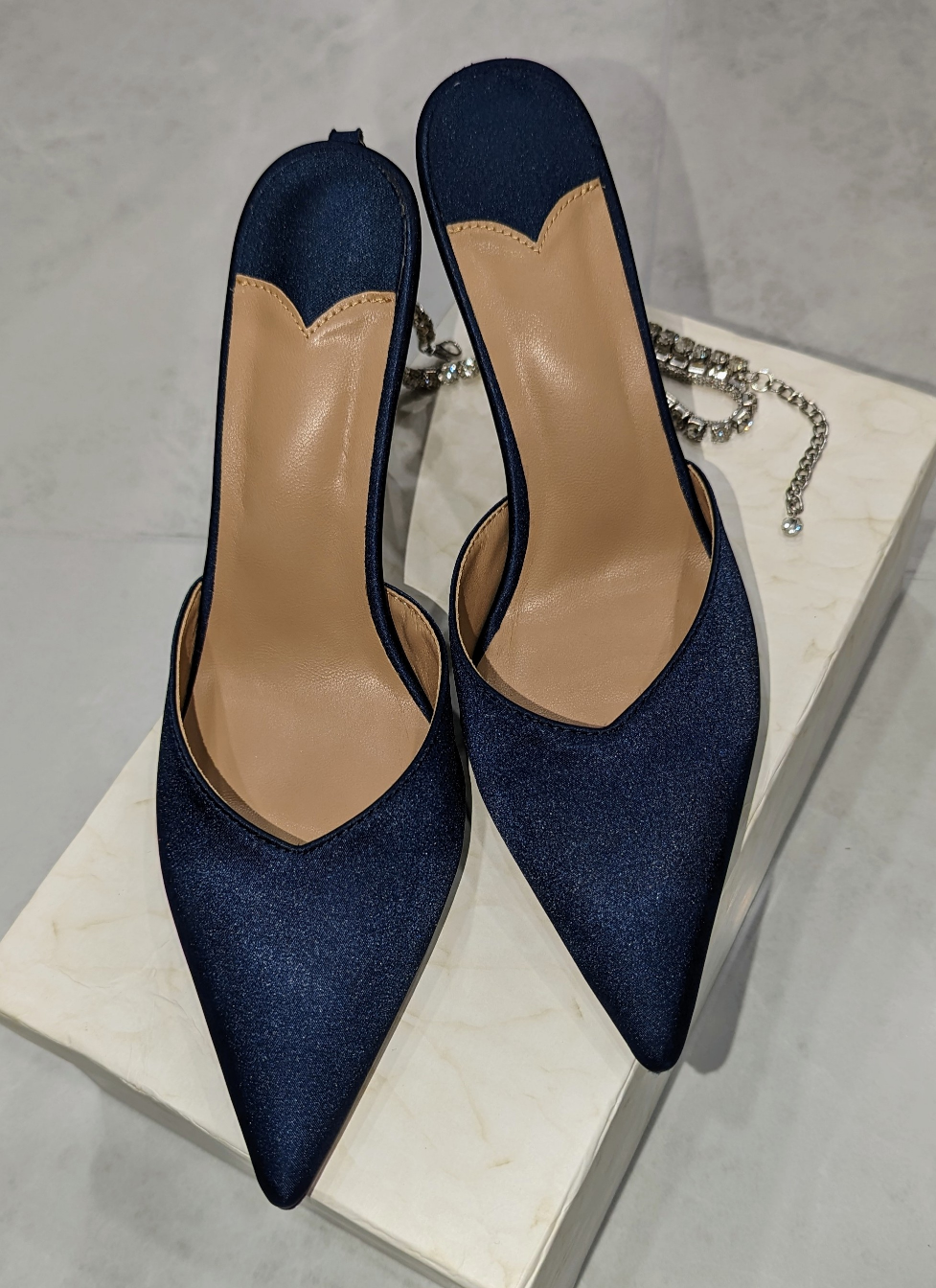 Royal Blue dressy pumps with Rhinestone strap  #freecycle - photo 4