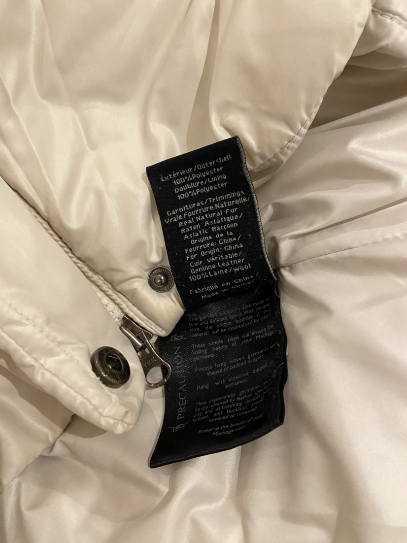 Mackage cream winter coat size XS image indicator(8)