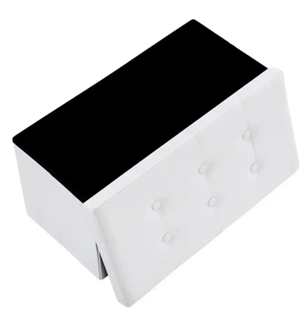 30” Folding Storage Bench Ottoman, White image indicator(6)