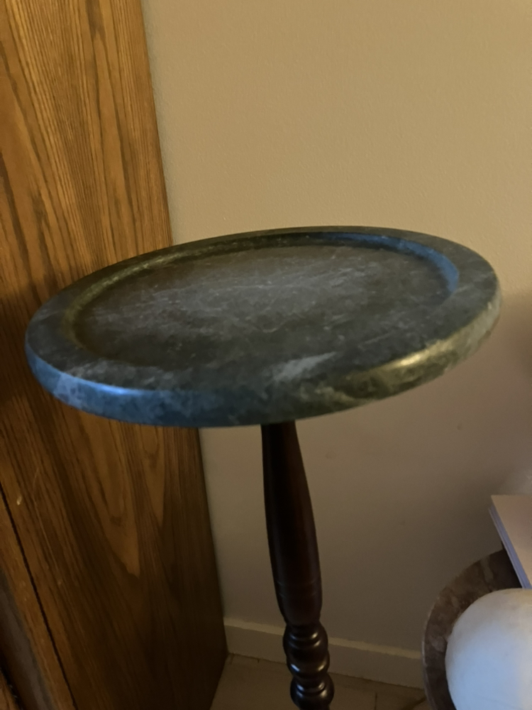 Green marble vintage Bombay & Co. Plant stand image indicator(6)