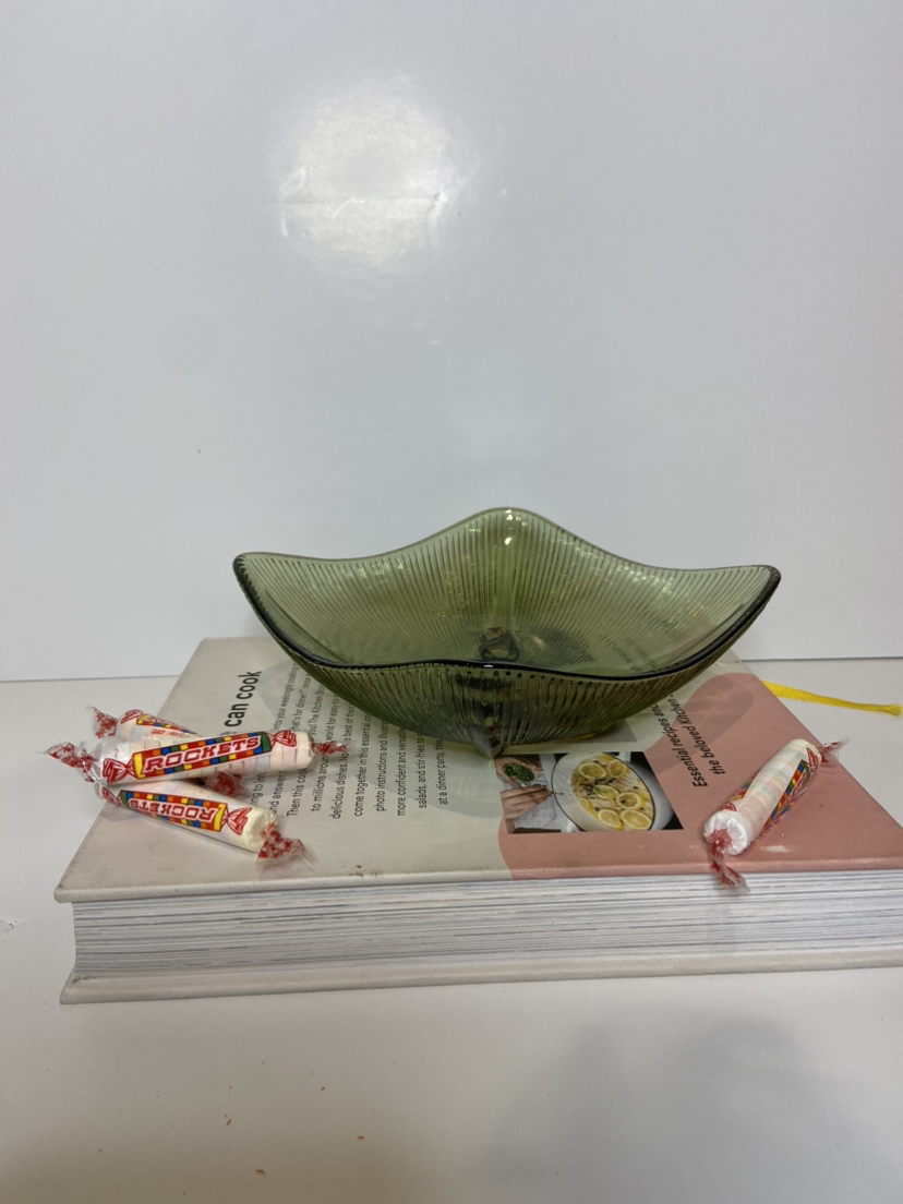 Vintage grünes Glass Schüssel Candy Dish image indicator(3)