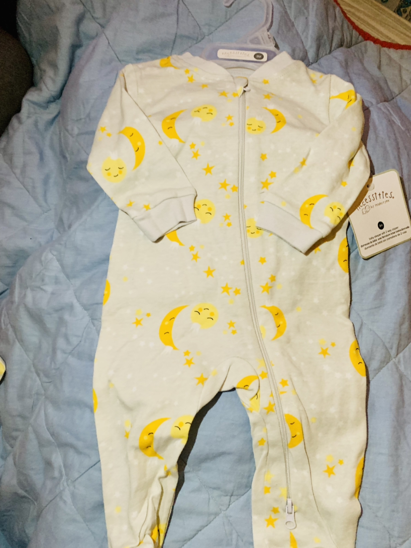 New sun moon sleeper baby footsies onesies 3 months thumbnail