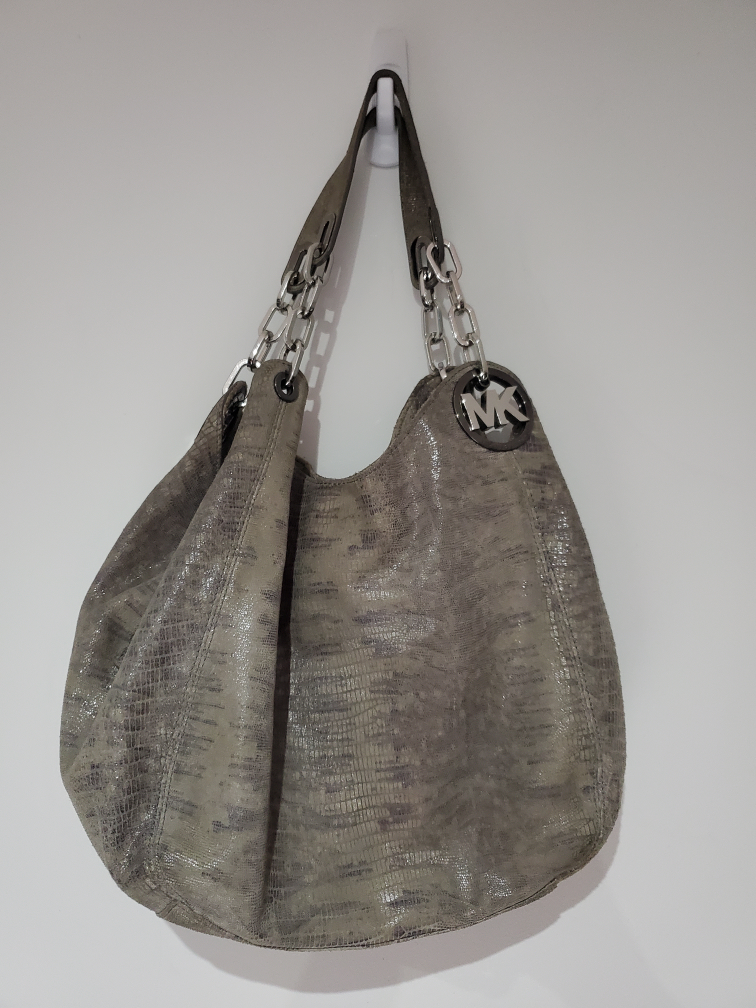 Michael Kors Gray hobo purse GUC thumbnail