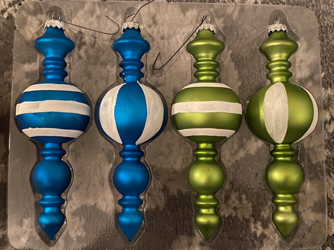 Glass 6” Christmas Ornaments (8 pcs)