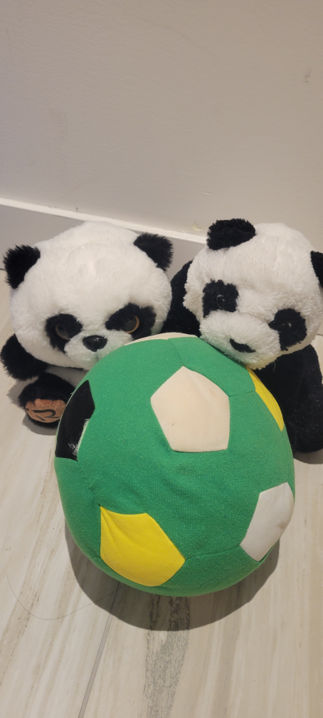 Two stuffed pandas ana a ball  #freecycle image indicator(4)