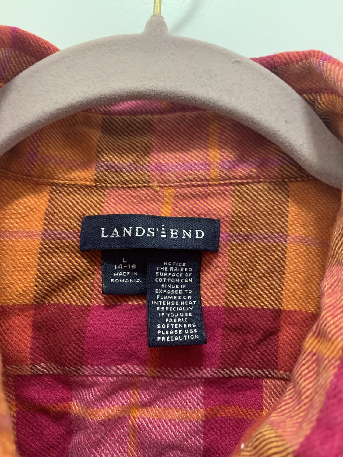 Lands End 100%cotton button up shirt L image indicator(2)