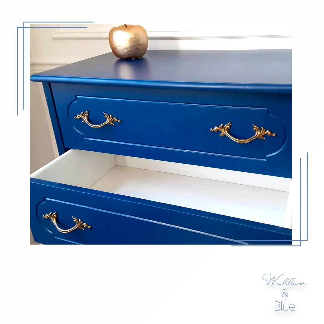 Beautifully Refinished Royal Blue Dresser! - photo 2