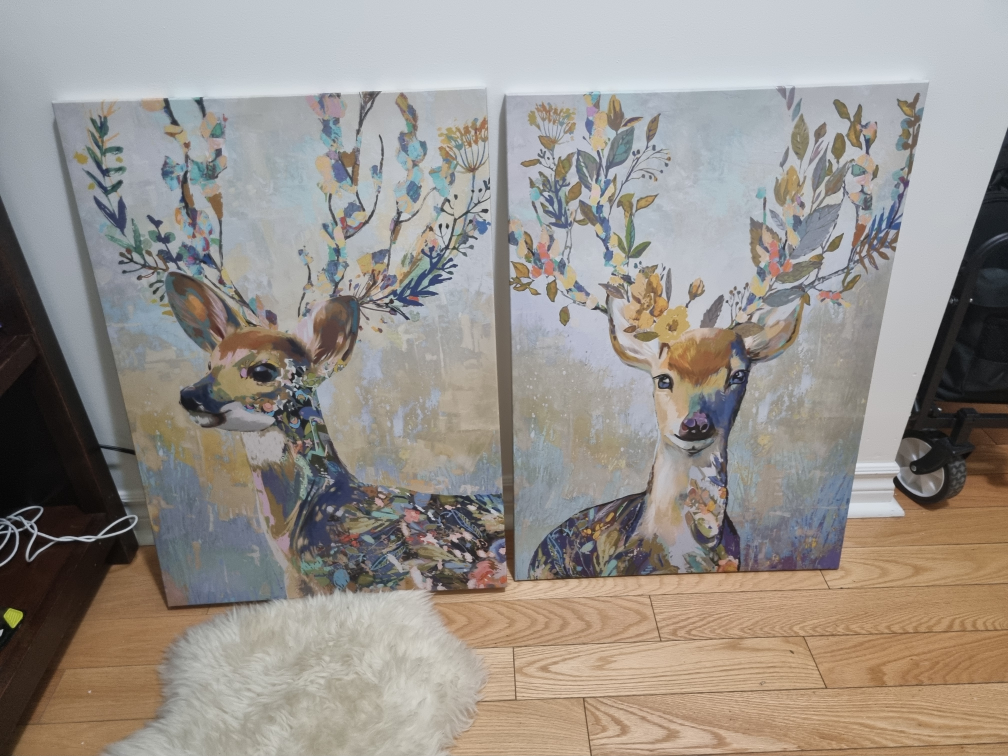 IKEA deer painting x 2 thumbnail