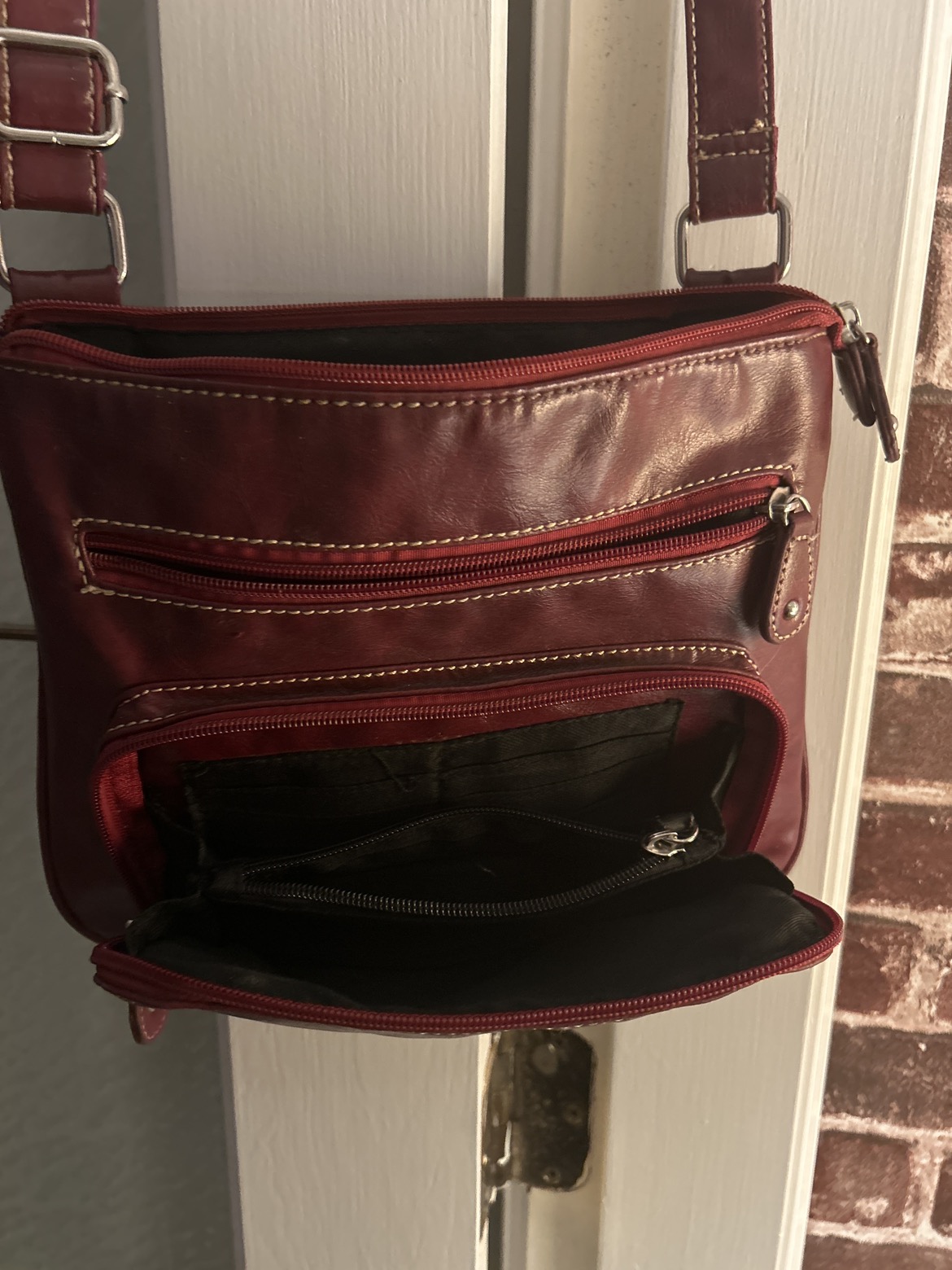 Red vegan leather crossbody bag #SellingSpree - photo 2