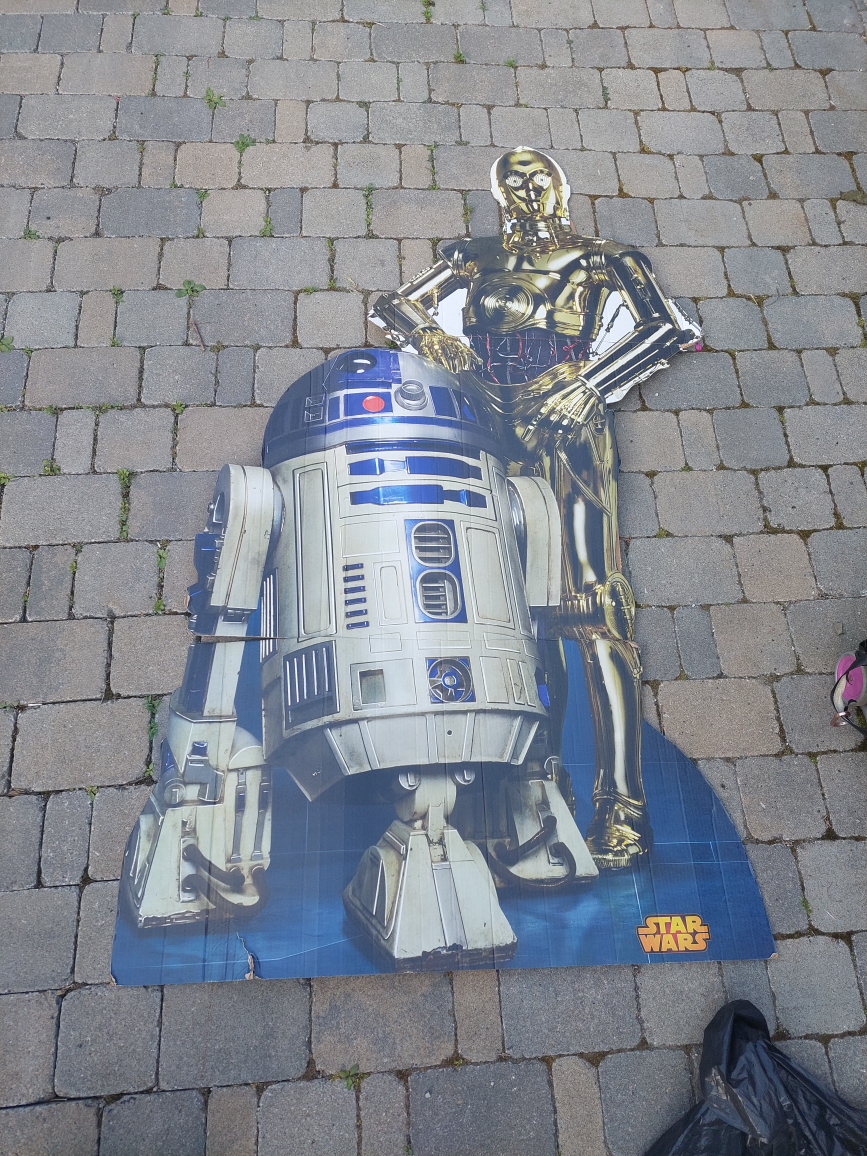 vintage Star Wars C-3PO R2D2 storm trooper cardboard cut outs thumbnail