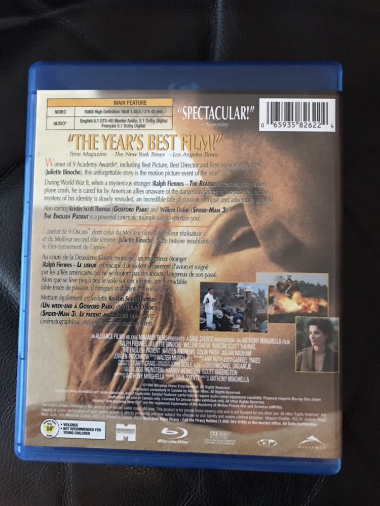 Blu ray “ The English Patient” image indicator(2)