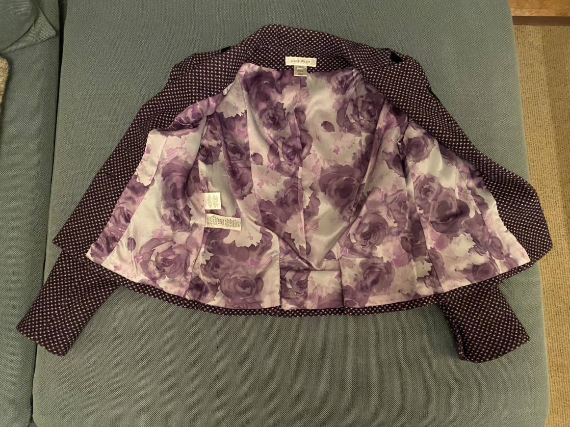 Nine West Ladies Purple Suit (blazer/skirt) Sz. 2 image indicator(6)