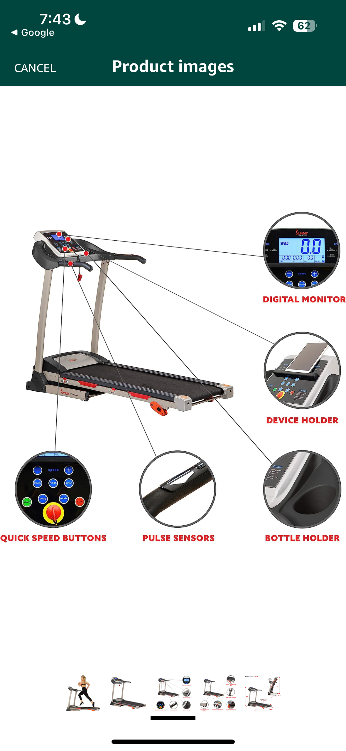 Sunny Health&fitness treadmill - photo 4