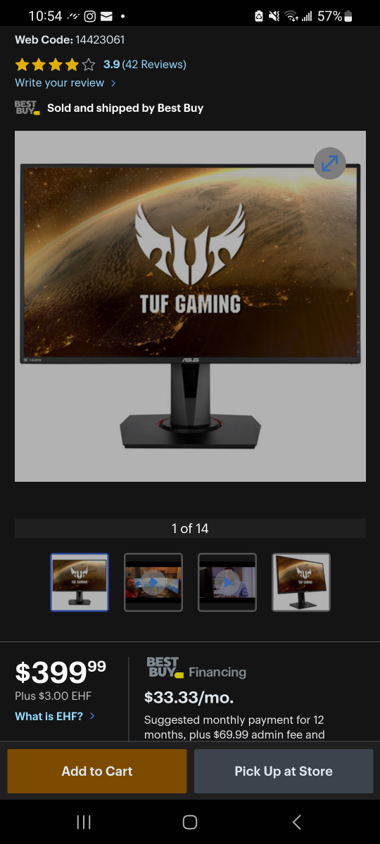 Asus 27" 280Hz Monitor