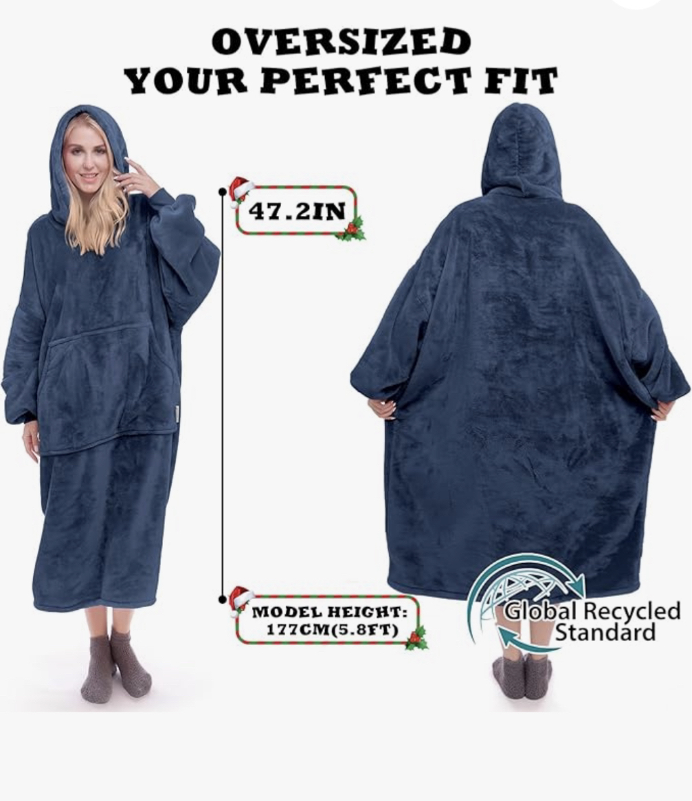 🎁Daverose Oversized Wearable Blanket Hoodie image indicator(2)