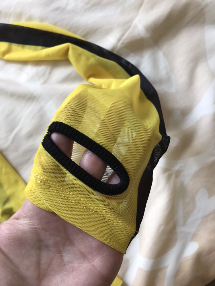 Sheer long sleeve shirt in yellow-black image indicator(5)