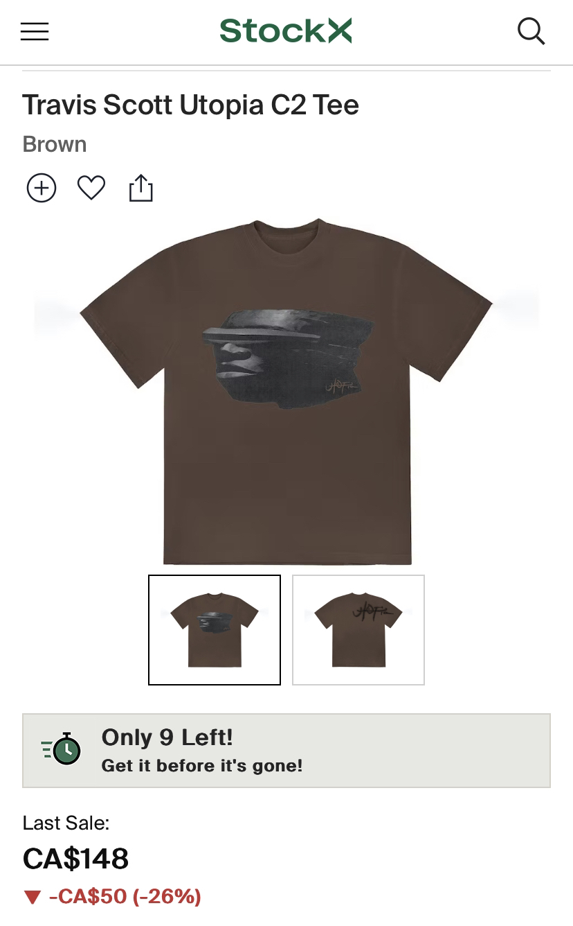 TRAVIS SCOTT C2 TEE BROWN MEDIUM - photo 2