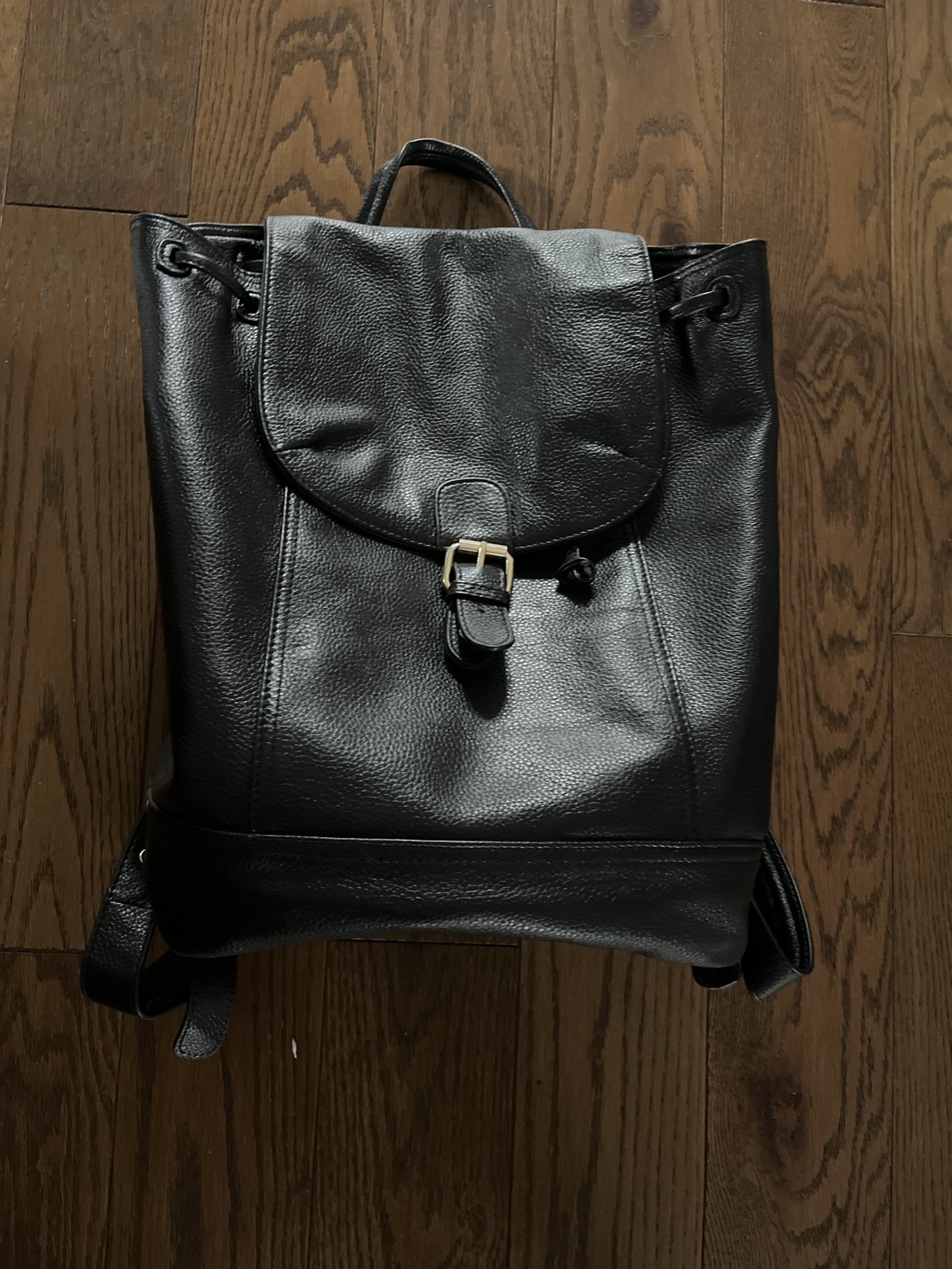 Black leather bag