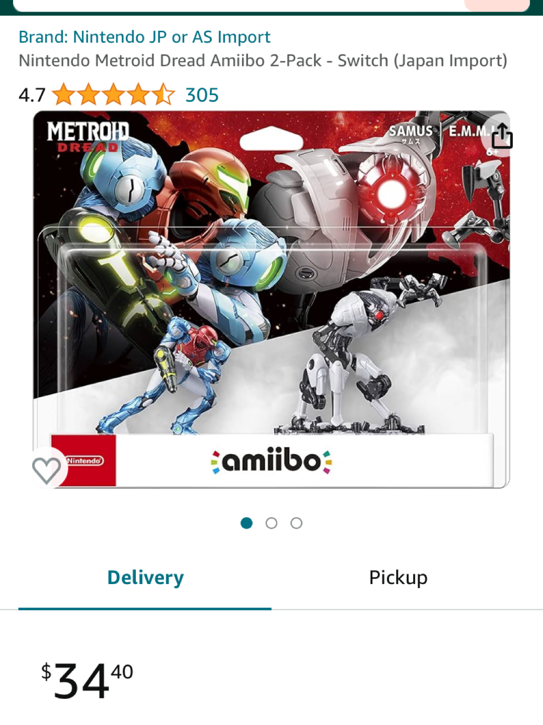 Nintendo Metroid Dread Amiibo 2-Pack - Switch (Japan Import) - photo 2