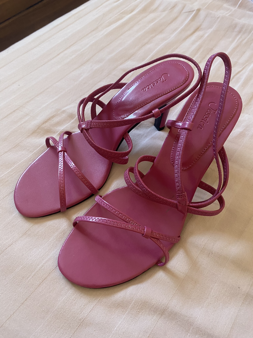 Pink heeled sandals  Size 9M
