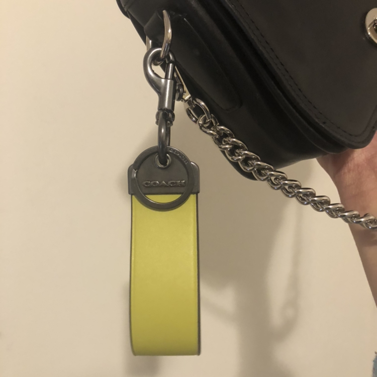 BNWT coach neon leather fob bag charm keychain image indicator(2)