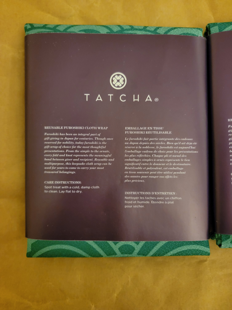 New Tatcha Furoshiki Cloth gift wrap - can be used as scarf image indicator(3)