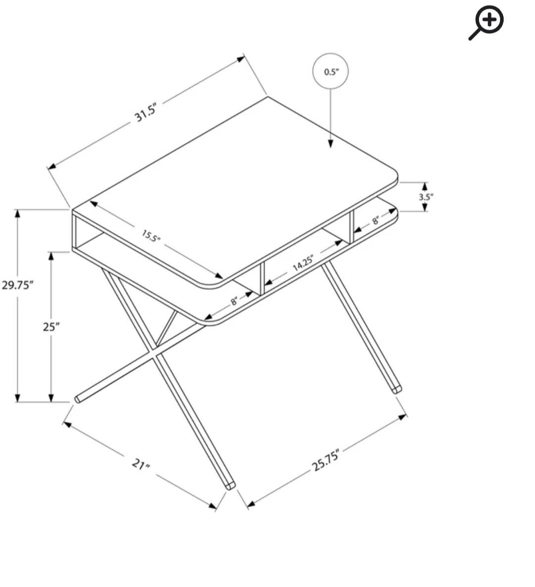 Work / writing desk from wayfair - photo 4