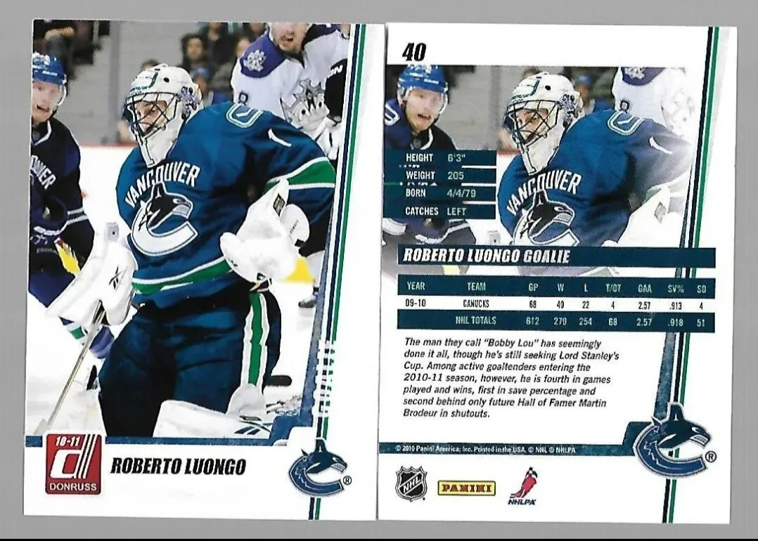 2010-11 Panini Donruss **** #40 ROBERTO LUONGO **** image indicator(2)
