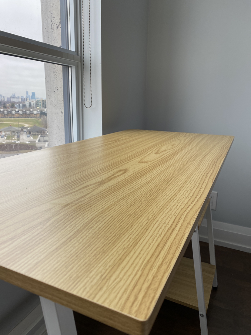 SHW Ivy Trestle Desk with Storage Shelves for Home/Office - photo 3