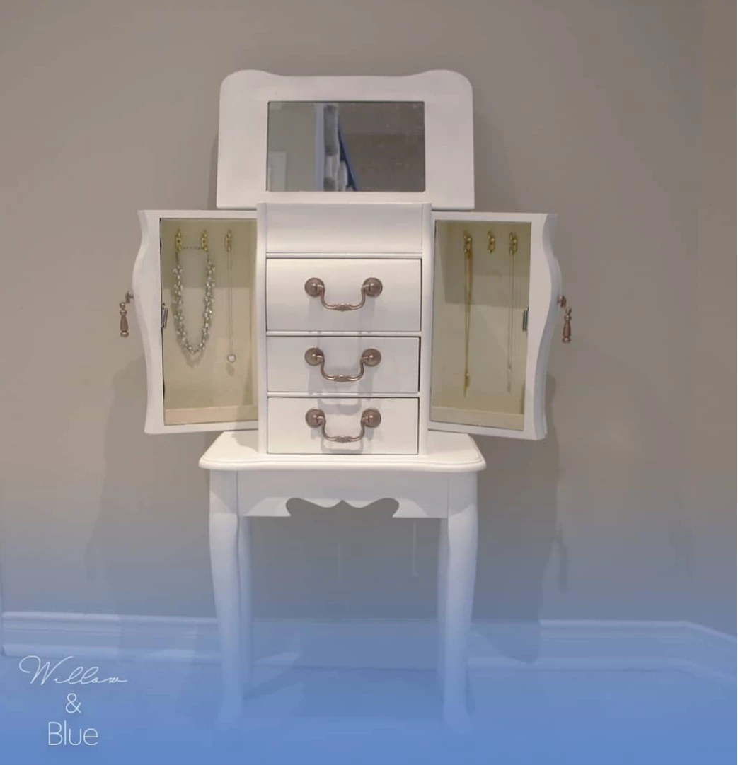 Elegant Refinished Free Standing Jewellery Box! - photo 5