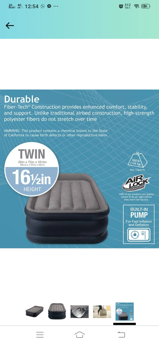 Intex twin Air bed thumbnail