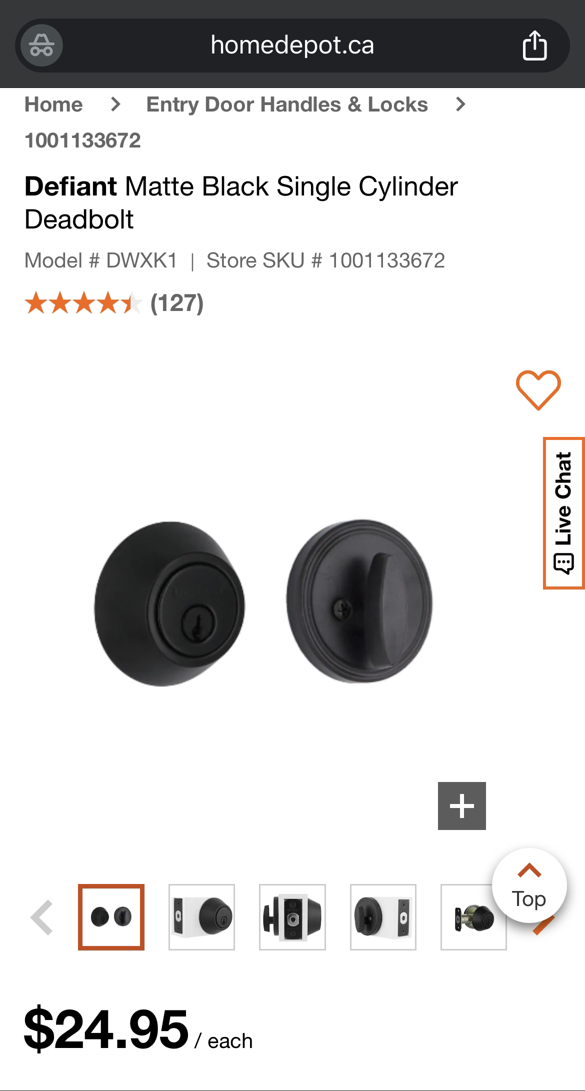 Defiant deadbolt matte black - photo 4