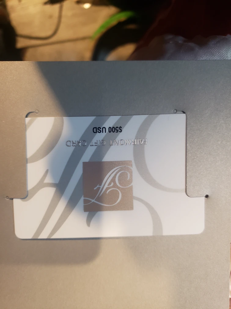 Fairmont Hotel Gift card