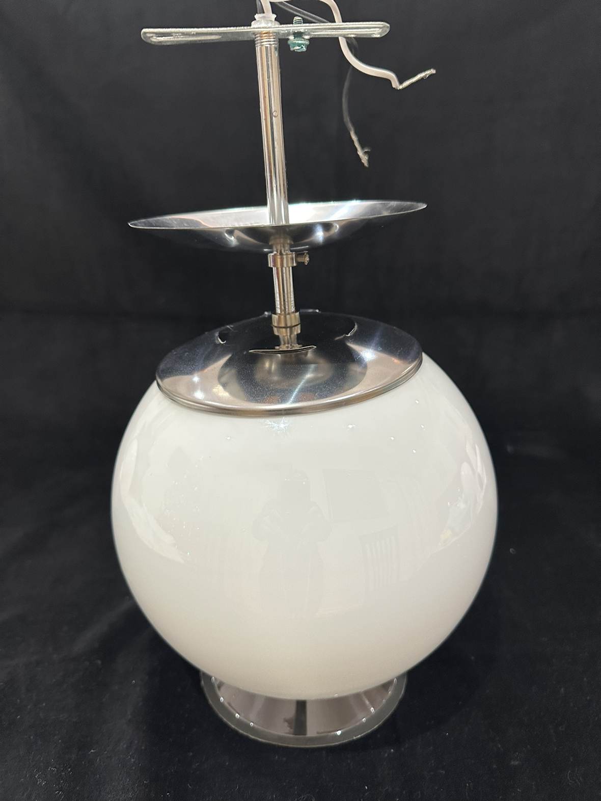 #freecycle - 8” White Globe flush mount ceiling light fixture - photo 4