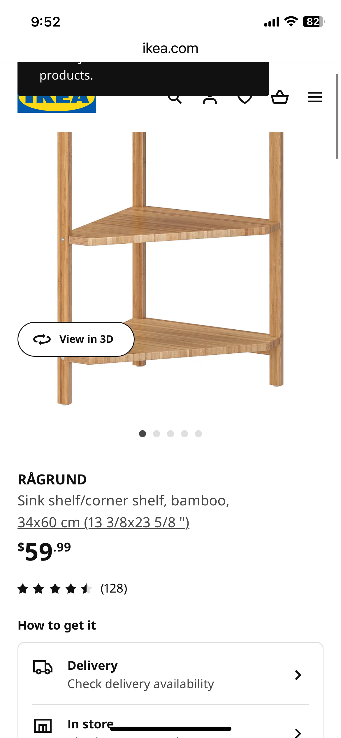 Corner shelf 25% Off