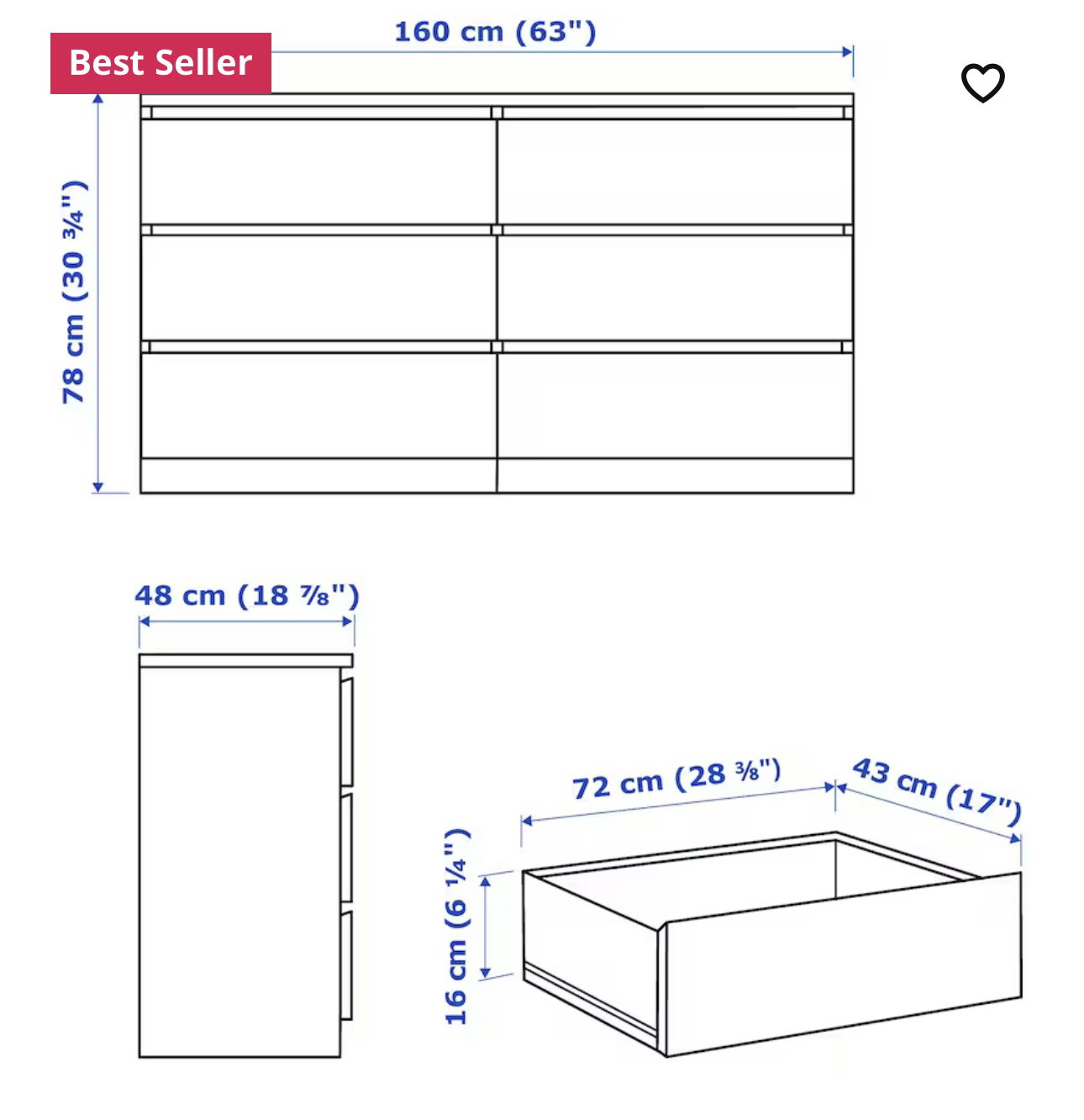 MALM 6-drawer dresser - photo 2