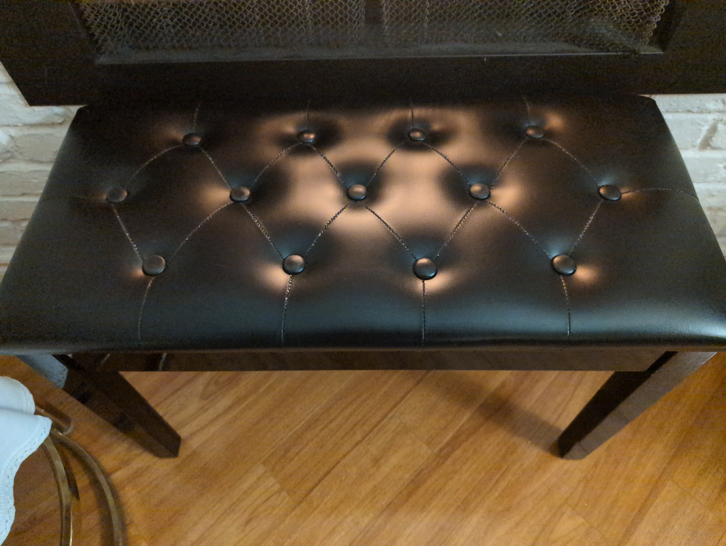 Leather Padded Piano Bench