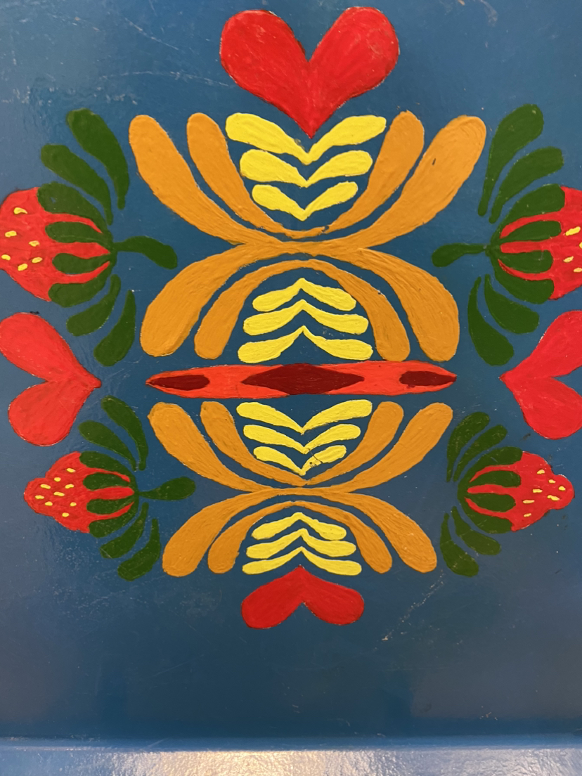 Hand Painted Blue MCM Tray image indicator(2)