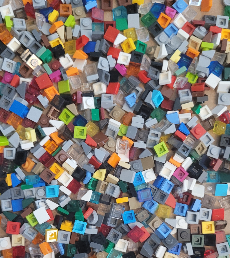 Lego Bulk Lot Of 1x1 Plate squares. Solid Color, Jewels, 107g... thumbnail