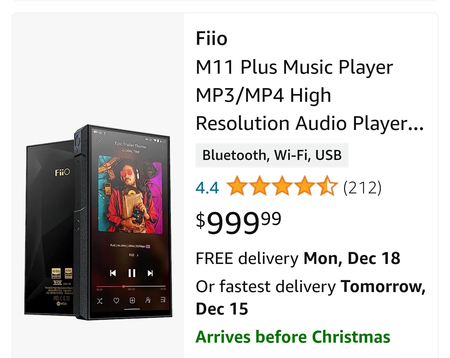 Fiio M11 Plus Hi Res Audiophile Didital Audio Player