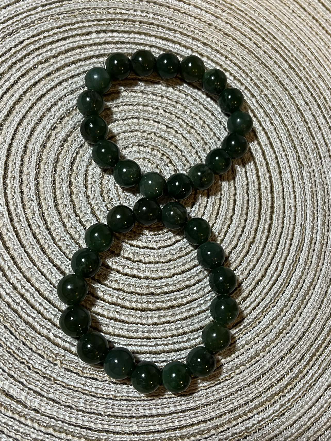 Natural Green Nephrite Jade bracelet 8mm - photo 2
