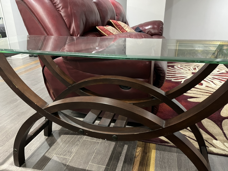 Beautiful wooden & glass console table image indicator(3)