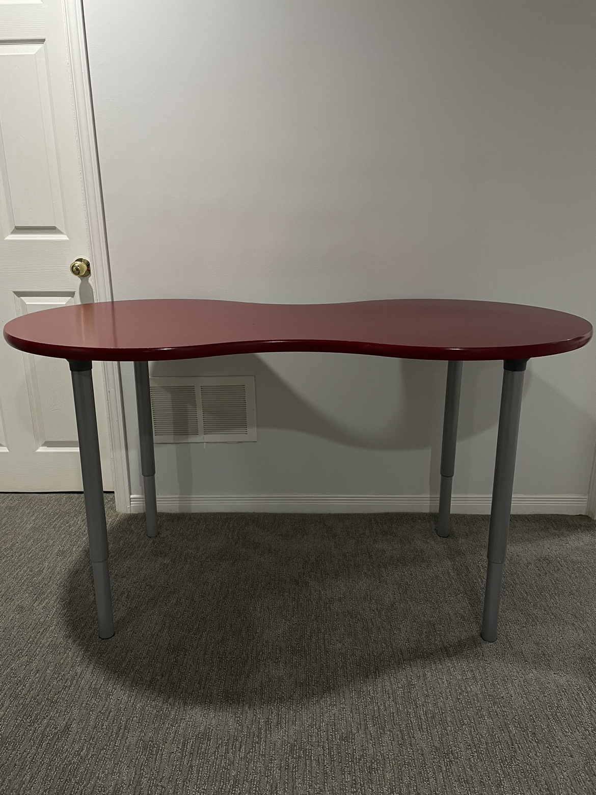 Red Table with Adjustable Legs thumbnail