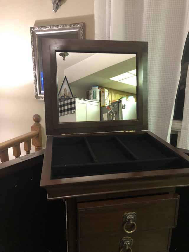 Solid wood 4 foot tall jewelry amoir image indicator(4)